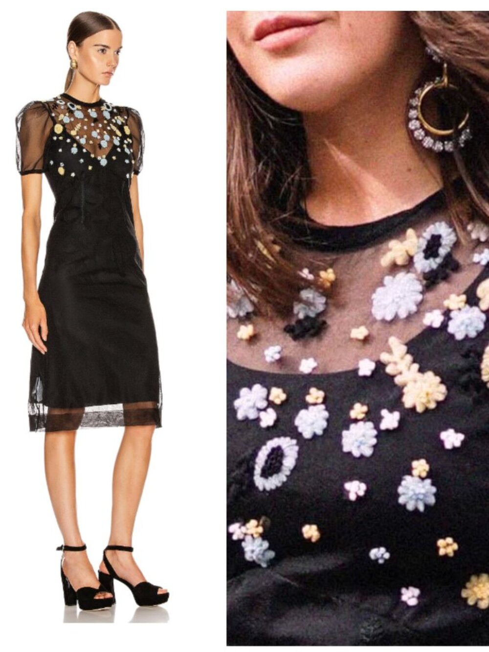 Miu Miu Mesh Floral Mini Dress Black Size 40
